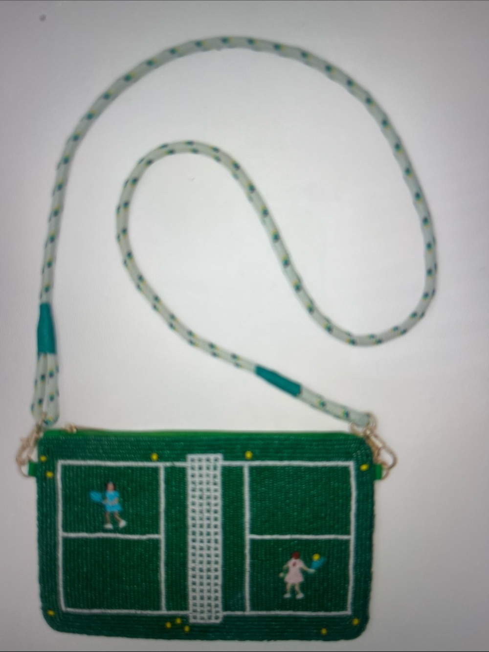 Green Tennis Court Crossbody Bag NWT